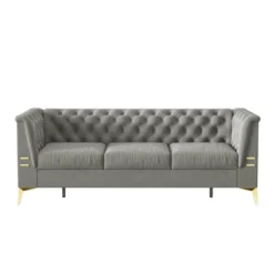 82.7" Chesterfield Sofa, Velvet Upholstered 3 Seater Sofa Couch-ModernLuxe -ModernLuxe GUEST a82bb2b8 1fd4 4596 b564 2c087efb4dcf