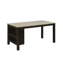 Farmhouse 5-Piece Wood Dining Table Set With 2-Tier Storage Shelves-ModernLuxe -ModernLuxe GUEST a908cd05 9297 4afa bd3e 2ba57a98ad77