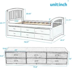 Twin Size Wood Platform Storage Bed With 6 Drawers-ModernLuxe -ModernLuxe GUEST aa0a85c6 351f 4776 a8d8 0f2d75c0517e