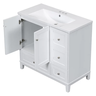 36" Modern Bathroom Vanity With USB Charging Port, 2 Doors And 3 Drawers - ModernLuxe 11 36" Modern Bathroom Vanity With USB Charging Port, 2 Doors And 3 Drawers - ModernLuxe - Image 9