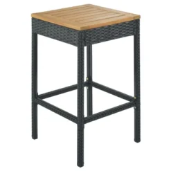 5-Piece Outdoor Patio Wicker Bar Set With Foldable Acacia Wood Top With 4 Stools And 1 Table,Brown - ModernLuxe -ModernLuxe GUEST aaa0896b ff41 4d8d 8370 a7a8fbba2d81