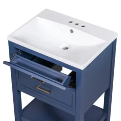 24" Bathroom Vanity With Top Sink And 2 Drawers, Blue - ModernLuxe -ModernLuxe GUEST ab185f5c 2390 476f a3e1 73d8d8d50e8b