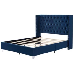 Button-Tufted Platform Bed With One Nightstand - ModernLuxe -ModernLuxe GUEST ab29b9a7 4196 49a3 8439 58cf9a1e9234