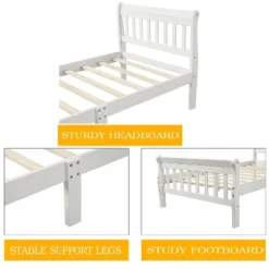 Twin Size Wood Platform Bed With Headboard, Footboard And Wooden Slat Support-ModernLuxe -ModernLuxe GUEST ab3dd31a 00a3 4507 a33e aded0d04055f
