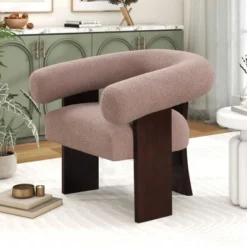The Curved Wishbone Frame Teddy Velvet Accent Chair-ModernLuxe
