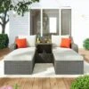3-Piece Patio Wicker Sofa Set With Cushions, Pillows, Ottomans And Lift Top Coffee Table-ModernLuxe -ModernLuxe GUEST aba4b168 f32c 4b00 8c40 325792b63a62
