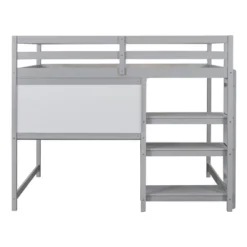 Wooden Loft Bed With Shelves, Desk And Writing Board - ModernLuxe -ModernLuxe GUEST abe54b89 a0d9 4049 b3b5 1a7d2b372198