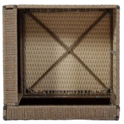 Outdoor Patio 6-Piece PE Wicker Sectional Sofa With 2 Coffee Tables, Brown Wicker + Beige Cushions - ModernLuxe -ModernLuxe GUEST ac440593 bc60 4879 a75c 83313c30e6e7