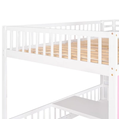 Full-Over-Full Bunk Bed With Changeable Table, Separable Bunk Bed Turn Into Upper Bed And Down Desk-ModernLuxe 13 Full-Over-Full Bunk Bed With Changeable Table, Separable Bunk Bed Turn Into Upper Bed And Down Desk-ModernLuxe - Image 11