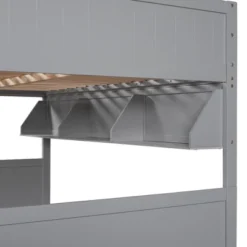 Separable Full-Over-Full Bunk Bed With Twin Size Trundle And Bookshelf - ModernLuxe -ModernLuxe GUEST ad0925bb 2a64 40bf 83a0 b3bcca8ff343