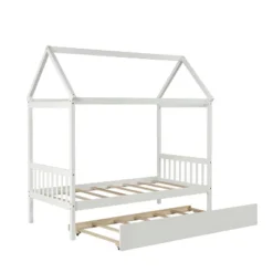 Twin Size House Shaped Platform Bed With Trundle - ModernLuxe -ModernLuxe GUEST ad82553a 6527 42d4 8d87 8d3a4b9f86c4