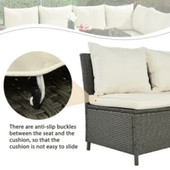 6 PCS Patio Outdoor Rattan Sectional Sofa Set, Conversation Seating Group With Cushions-ModernLuxe -ModernLuxe GUEST ae629071 d098 405e 83a2 5296b6f731fc