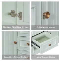 30" Wall-Mounted Bathroom Vanity With Ceramic Sink And Functional Drawers, Mint Green - ModernLuxe -ModernLuxe GUEST af4fb4e9 a39c 498b ac62 4bbfa77a8d6e