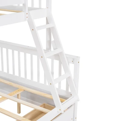Twin Over Full Bunk Bed With Ladders And Two Storage Drawers-ModernLuxe 10 Twin Over Full Bunk Bed With Ladders And Two Storage Drawers-ModernLuxe - Image 8