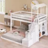 Twin Over Full Bunk Bed With Staircase, Shelves And House Roof-ModernLuxe 1 Twin Over Full Bunk Bed With Staircase, Shelves And House Roof-ModernLuxe -ModernLuxe GUEST af80d3bf 3076 40b9 a8ba 3d647a248eb7