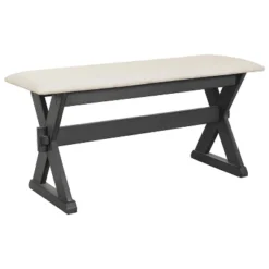 6 PCS Rustic Wood Dining Table Set, Rectangular Trestle Table With 4 Upholstered Chairs & Bench-ModernLuxe -ModernLuxe GUEST afb1070d 33ea 4604 858a 01338a57a5a9