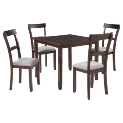 5 PCS Classic Dining Table Set With 4 Upholstered Chairs-ModernLuxe 20 5 PCS Classic Dining Table Set With 4 Upholstered Chairs-ModernLuxe -ModernLuxe GUEST afb2311f 3d59 4be9 bd86 33e24b572d1b