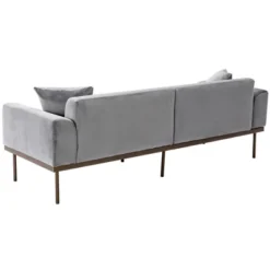 Modern Velvet Loveseat Sofa With Metal Legs And Two Pillows-ModernLuxe -ModernLuxe GUEST b0227fc3 3a99 4fa0 8fb4 5307940ad3fc
