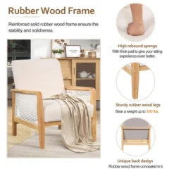 Mid-Century Velvet Upholstered Accent Chair, Armchair With Rattan Mesh-ModernLuxe 21 Mid-Century Velvet Upholstered Accent Chair, Armchair With Rattan Mesh-ModernLuxe -ModernLuxe GUEST b0e70dfd a4a1 41a4 985d fa905c115c80