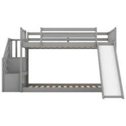 Twin Over Twin Bunk Bed With Convertible Slide And Stairway-ModernLuxe -ModernLuxe GUEST b16ddfb0 abd3 4fea 9132 2ef117b63197