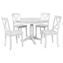 5-Piece Solid Wood Dining Table And Chairs Set, White - ModernLuxe -ModernLuxe GUEST b1d5b820 89d1 413e bf0c 97d2d2c0ca12