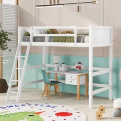 Twin Size Wood Loft Bed With Ladder-ModernLuxe -ModernLuxe GUEST b21d8dff 6c97 4d1f b742 88aab9dabaf5