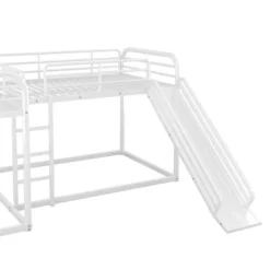 Full And Twin Size L-Shaped Metal Bunk Bed With Slide And Ladder-ModernLuxe -ModernLuxe GUEST b2aff155 db6c 43b4 8487 338db58d0a27