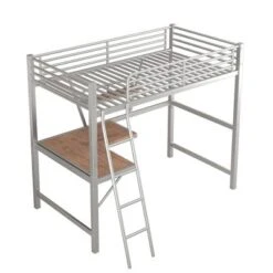 Twin Size Loft Metal Bed With Desk And Shelves - ModernLuxe -ModernLuxe GUEST b32880a7 8e3d 4087 9b1f bddc3c95a8fd