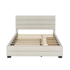 Queen Size Upholstered Platform Bed With Twin Size Trundle Bed And Two Drawers-ModernLuxe -ModernLuxe GUEST b3d41bcf 5cae 4edd 960f eae19dc6fa47
