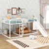 Full And Twin Size L-Shaped Metal Bunk Bed With Slide And Ladder-ModernLuxe -ModernLuxe GUEST b3d82bde d297 4a2e 95a1 5a0364aace81