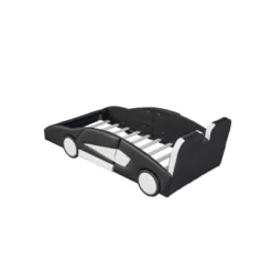 Twin Size Race Car-Shaped Platform Bed With Wheels-ModernLuxe -ModernLuxe GUEST b4569730 6b7c 4b47 ac44 a845dffcc037