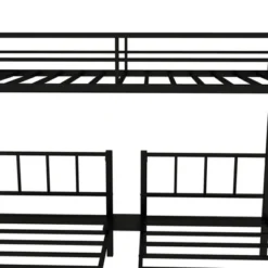 Twin Over Twin Metal Triple Bunk Bed With Ladder, Black-ModernLuxe -ModernLuxe GUEST b465af8f 643a 4011 ba4b 118b43a2a09c