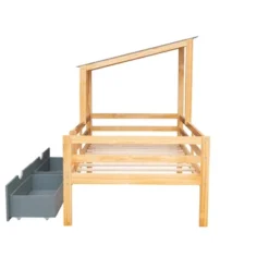 Twin Size House Low Loft Bed With Two Storage Drawers - ModernLuxe -ModernLuxe GUEST b4c102f9 30ca 4816 8728 9a36026e97c4