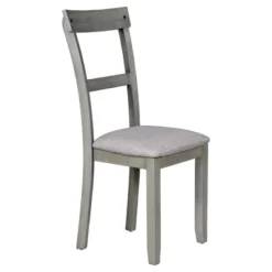 Modernluxe 5 Piece Industrial Dining Table Set Wooden Kitchen Table And 4 Chairs Gray -ModernLuxe GUEST b4e4f9d1 5de6 461c 8539 efa7181e3a15