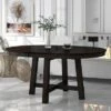 Farmhouse Round Extendable Dining Table With 16" Leaf Wood Kitchen Table - ModernLuxe -ModernLuxe GUEST b4fed186 aef1 441e 95f5 d87e742b608f
