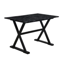 5 PCS Wood Dining Table Set With Faux Marble Tabletop And Upholstered Dining Chairs-ModernLuxe 22 5 PCS Wood Dining Table Set With Faux Marble Tabletop And Upholstered Dining Chairs-ModernLuxe -ModernLuxe GUEST b51cf81f cae7 48b7 ac15 383a2529976c