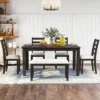 6 PCS Rustic Wood Dining Table Set, Rectangular Table With 4 Chairs & Bench-ModernLuxe -ModernLuxe GUEST b6648874 7a19 4a0d 8d25 c5f427e0f324