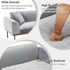 Modern Velvet Loveseat Sofa With Metal Legs And Two Pillows-ModernLuxe -ModernLuxe GUEST b677094e 3bc3 45ec 8ade 0fdfe5253088