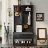 33.5" 3-in-1 Design Hall Tree With 4 Hooks, Coat Hanger And Entryway Storage Bench - ModernLuxe -ModernLuxe GUEST b6d656bb 40d3 42d3 b9e0 c377ff193cc7