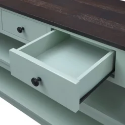 48" Solid Wood Top Modern Living Room Console Table With 3 Drawers And 2 Shelves - ModernLuxe -ModernLuxe GUEST b6e800d4 af3e 4994 b833 d5b0d4513f16