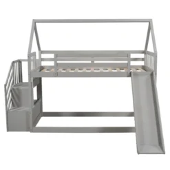 Twin Over Twin Bunk Bed In House Shape With Slide And Storage Staircase-ModernLuxe -ModernLuxe GUEST b6ea866c 5633 4ab2 9c08 c92342259bef