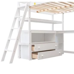 Full Size Loft Bed With Desk, Shelf And Two Built-in Drawers - ModernLuxe 20 Full Size Loft Bed With Desk, Shelf And Two Built-in Drawers - ModernLuxe -ModernLuxe GUEST b703ccc7 6914 45bd bede 2e8f321697d7