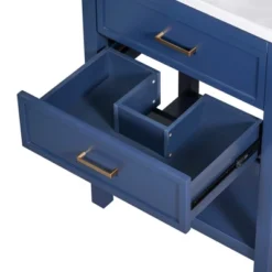 24" Bathroom Vanity With Top Sink And 2 Drawers, Blue - ModernLuxe -ModernLuxe GUEST b7b93b68 0e36 4d45 bd26 a17fb532ba12