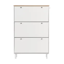 Narrow Design Shoe Cabinet With 3 Flip Drawers, 3 Hooks And Adjustable Panels - ModernLuxe -ModernLuxe GUEST b7c58c2f ea89 45d5 b169 d7ab27075a34