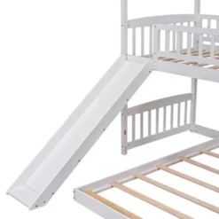 Twin Over Twin Bunk Bed, House Bed With Slide And Ladder-ModernLuxe -ModernLuxe GUEST b82eb2f2 eb4c 4326 9a7e c3a0d5e30c54