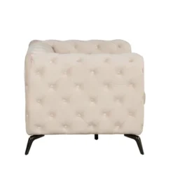 Modern Velvet Upholstered Accent Sofa Chair With Button Tufted Back-ModernLuxe -ModernLuxe GUEST b880cf9c 44e4 411f 919d 40616bf30376