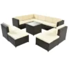 9-Piece Rattan Sectional Seating Group, Patio Conversation Set With Cushions And Ottoman-ModernLuxe -ModernLuxe GUEST b8965797 dd2c 4a5b a6b1 505ba8e25891