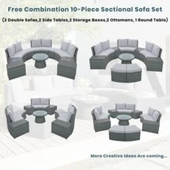 10 PCS Patio PE Rattan Half Round Conversation Set, Outdoor All-weather Wicker Sectional Sofa Set, Light Gray-ModernLuxe 20 10 PCS Patio PE Rattan Half Round Conversation Set, Outdoor All-weather Wicker Sectional Sofa Set, Light Gray-ModernLuxe -ModernLuxe GUEST b8b228ab f394 4dfb 8072 a294bcb60077