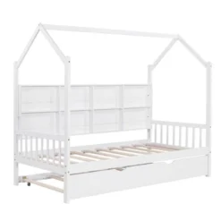 Wooden Platform House Bed With Trundle And Shelf-ModernLuxe 18 Wooden Platform House Bed With Trundle And Shelf-ModernLuxe -ModernLuxe GUEST b96cbdfd 6ce0 4576 8e3a cdaa39905242