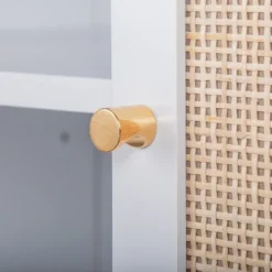 Set Of 2, Natural Rattan 2 Door Cabinets With 1 Adjustable Internal Shelf - ModernLuxe -ModernLuxe GUEST b99b108d 6a35 4e49 ad97 45f27491f8f5